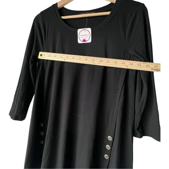 Women’s Sheila Rosebutton detail long sleeve casual blouse tunic black size S. - Picture 7 of 9